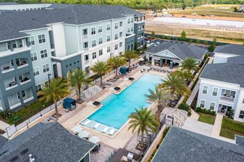 Aerial View of the Expansive Resort-Style Pool & Sundeck